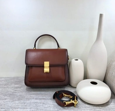 Leather Retro Square Handbag