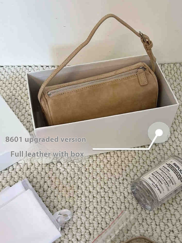 Leather small size baguette Shoulder bag