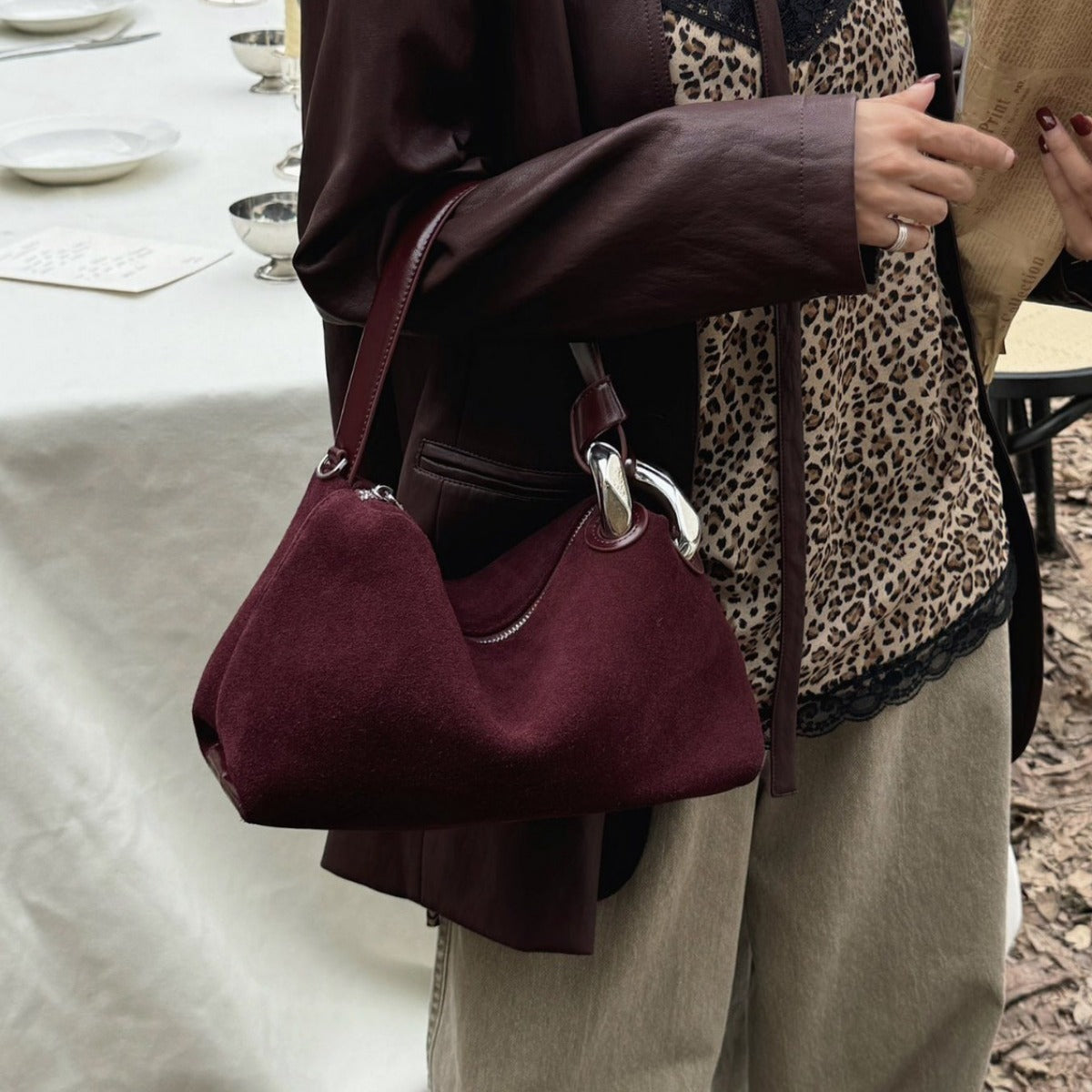 Frosted Suede Handbag