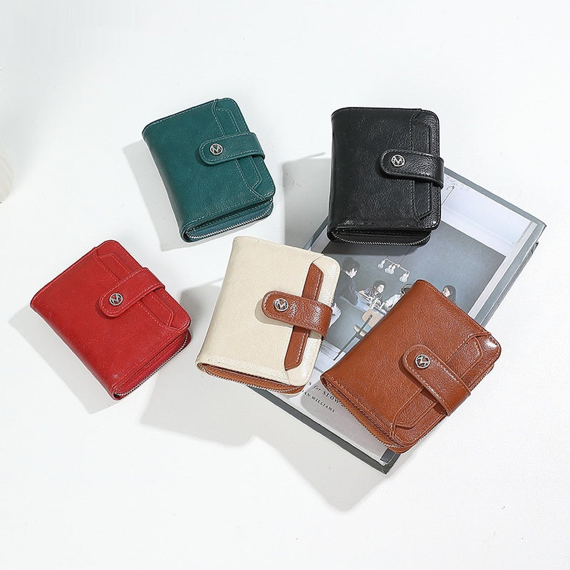 Elegant Zipper Hasp Wallet