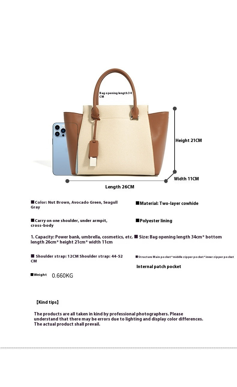 Large Capacity Cowhide Tote