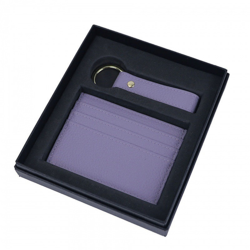 Genuine Leather Creative Leather Keychain Certificate Card Holder