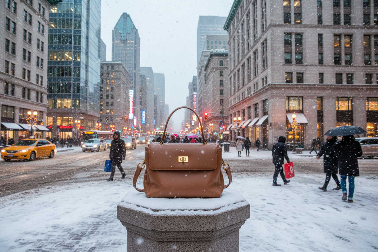 Leather Handbag - Centre-ville Montréal hiver